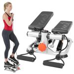 Beste stepper Sunny Health & Fitness Total Body 2-in-1 Stepper Machine, Total Body Workout, Verstelbare hydrauliek, Weerstandsbanden, Antislippedalen, SF-S0978
