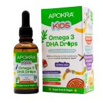 Omega 3 Vegan DHA Drops voor kinderen - 50mL - conserveermiddel vrij en suikervrij. Duurzame Algal alternatief voor visolie | APOKRA Kids