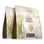 Veganistische eiwitten, chocoladesmaak, plantaardige proteïne gemaakt van soja, rijst, erwten en hennepzaden, linnen, amarant, zonnebloemen en gekiemde pompoenen, veganistisch eiwit, 2 x 600 g