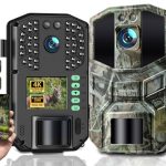 WOLFANG Wildlife Camera 64MP 4K HD, WiFi Bluetooth Trail Camera, Jacht Camera met Nachtzicht Beweging Geactiveerd, IP66 Waterdicht, 0.1s Trigger Time voor Wildlife Recording, Indoor Monitoring