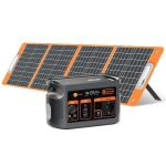 FlashFish 300 W draagbaar powerstation met zonnepaneel 100 W, 179,2 Wh LiFePO4-accu, snel opladen 0-80% in 1 uur, EPS-functie, multifunctionele zonne-generator voor kamperen, buiten, reizen