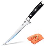 SHAN ZU Keuken Fileermes7 Inch Fileermes Scherp 18 cm Duits Roestvrijstalen Visfileermes met Ergonomisch Handvat, Zalmmes, Vismes, Prachtige Geschenkverpakking