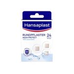 Hansaplast Aqua Protect Ronde pleister (24 strips), waterdichte pleister van ademend materiaal en Bacteria Shield, wondpleister met extra sterke kleefkracht en zacht voor de huid