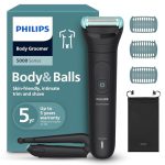 Philips Bodygroomer 5000-serie – Trimmer voor Heren Triple Protect, Trimmen & Scheren voor de Intieme Zone, Opvouwbaar Rugopzetstuk, 100% Geschikt onder de Douche, 100 Minuten Gebruikstijd, BG5480/15
