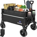 ROSONG Opvouwbare wagenwagen met wielen opvouwbaar - opvouwbare utility zware wagens voor kruidenierswinkel strand sport tuin winkelen camping kruiwagens
