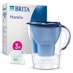 BRITA Waterfilterkan Marella Cool 2.4L Blauw – Inclusief 3 MAXTRA PRO Waterfilters – Duurzame Verpakking – Vermindert Kalk, Chloor & Onzuiverheden – Past in Koelkastdeur