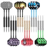 CyeeLife Dartpijlen met metalen punt, 18 stuks professionele steeldarts, stalen dartset met schacht en flights, voor beginners en hobbyisten