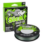 Berkley Sick Braid - 8-strengen gevlochten lijn, Super soepele 8-strengen Multifilament PE gevlochten roofvislijn 150/300/2000m voor het vissen op zowel zoet- als zoutwater - Mosgroen