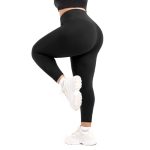 SINOPHANT Leggings voor dames, hoge taille, grote maten, sportlegging voor dames, voor gym, outdoor, 1 verpakking zwart, XXL