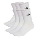 Beste sportsokken adidas uniseks-volwassene CUSHIONED CREW SOCKS 6 PAIR PACK, white/white/black, 45-48