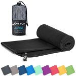 Beste Reishanddoek Microvezel handdoeken - compact, ultralicht & sneldrogend - Microvezel handdoek - de perfecte sporthanddoek, strandlaken en reishanddoek (30x50cm - 1 stuk, Zwart)