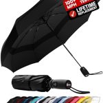 Repel Umbrella Winddichte dubbele geventileerde reisparaplu met teflon coating,eén maat,Zwart