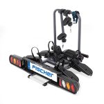 Fischer ProlineEvo 2 Koppelingsfietsendrager, voor 2 fietsen tot 60 kg laadvermogen, geschikt voor e-bike, voorgemonteerd, afsluitbaar, opvouwbaar