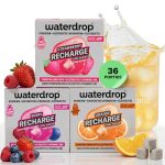 waterdrop® Microlyte Mix – 36 Suikervrije Elektrolyten Cubes met Mineralen voor Sport, Hydratatie & Herstel – Isotone Sportdrank – Magnesium, Calcium & Zink – Sinaasappel, Aardbei & Bes – Veganistisch