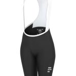 INBIKE Dames fietsbroek met bretels, gevoerd, kort, zomer, met zijzakken, fietskleding, hoge taille, broek, fiets, racefiets, MTB, XS-2XL RY, zwart, L Kort