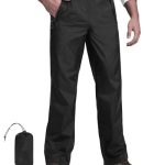Beste regenbroek fiets heren 33,000ft Opvouwbare regenbroek voor heren, waterdicht, lichte fietsbroek, winddicht, reflecterende wandelbroek voor golf, outdoor, vissen, zwart, L / 32L