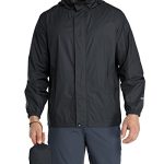 33,000ft Regenjas voor heren, licht, waterdicht, opvouwbare regenjas met capuchon, fiets, regenjack, windjack, camping, outdoor, zwart, XL