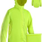 Beste regenjas racefiets Prowiste Fietsjack Heren & Dames – Waterdicht & Ademend – Reflecterend Regenjack met Capuchon & Achterzak – Compact Opvouwbaar met Tas (DE/NL/SE/PL, Alfabetisch, M, Regular, Regular)