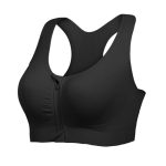 Lemef Voorkant Rits Sport BH's Hoge Impack Post Op Compressie Bras voor Vrouwen Post Chirurgie Draadloze Racerback Yoga BH, Zwart, M