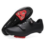 ARTVEP Heren Fietsschoenen Vrouwen,Mountain Road Bikes Schoenen Compatibele Installatie Shimano SPD/SPDSL/Look Delta/KEO Cleats,Indoor Fietsschoenen Compatibel met Peloton volledig zwart EU 47