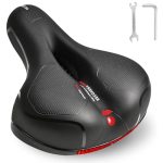 Roysmart Fietszadel, gelfietszadel, voor dames en heren, breed, zacht, comfortabel, ademend, schokdempend, ergonomisch, waterdicht fietszadel