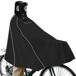 Andake Regenponcho voor dames en heren, waterdichte fiets-regenponcho, regenponcho heren, regencape dames waterdichte fiets, zwart, One size