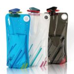 Opvouwbare drinkfles, 1000 ml, 3 stuks, opvouwbare waterfles met karabijnhaak, herbruikbare drinkfles, festival, voor festival, outdoor, camping, wandelen, reizen, avontuur, draagbare waterzak