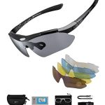 ROCKBROS Gepolariseerde Sportbril UV400 Bescherming met 5 Verwisselbare Lenzen Dames Heren voor Buitensporten Fietsen Motorrijden Hardlopen Vissen Golf