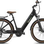 SachsenRAD E-SUV CityBike C5 Centro aflevermaster met alarmsysteem, e-bike middenmotor met lage instap, remlicht, 27,5" heren-pedelec, elektrische fiets kleurendisplay brede banden StVZO