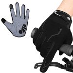 WESTWOOD FOX WFX Fietshandschoenen Volledige Vinger Mountainbike Handschoenen Touchscreen MTB Handschoenen Gewatteerde Anti-Slip MTB Racefiets Sport Handschoenen voor Mannen en Vrouwen (zwart, L)