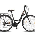 icorne Bike Premium City Bike 26 inch (66 cm) - fiets voor meisjes, jongens, heren en dames - 21 versnellingen - Hollandfiets - Stella Bike - zwart