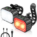 CIRYCASE Fietsverlichting Fiets, Super Helder Fietslicht USB Oplaadbaar, IPX6 Waterdicht Fietslicht voor Nachtritten/Camping/Rugzak, 8+12 Verlichtingsmodi, Langere Levensduur van de Batterij (2 Setje)
