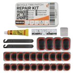 24-delige Fiets Reparatieset - Binnenband Reparatiekit met Vulkaniseer Vloeistof/Rubbercement, Plakkers, Metalen Rasp, Bandenlichters - Voor Alle Soorten Fietsen, BMX, E-Scooters - van Mobi Lock