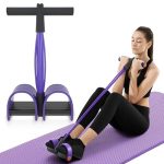 Elastisch fitnesspedaal, spantouw, 6 buizen, multifunctionele weerstandsband, sit-up, bodybuilding, expander voor armen, buik, pilates, yoga, gymnastiek