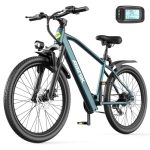 Aairsk Elektrische fiets met 42 V 10 Ah / 13 Ah 546 Wh accu, 25 km/u en 100 km bereik, 250 W elektrische fiets voor volwassenen, met 21 versnellingen, e-bike voor Urban Touring (24 inch GT300, blauw)