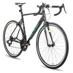 Hiland Racefiets, 28 inch, 14 versnellingen, aluminium frame, 700c racefiets, 570 mm frame, stadspendelfiets, voor mannen en vrouwen, zwart