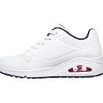 Beste wandel sneakers dames Skechers Uno Stand On Air dames Sneaker Low top, wit-marine-rood, 38 EU