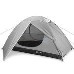Bessport Kampeertent 1 Persoons Tent Waterdicht Twee Deuren Backpacking Tent Eenvoudige Installatie Lichtgewicht voor Outdoor, Wandelen Bergbeklimmen Reizen