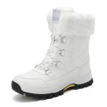 VERROL Sneeuwlaarzen voor dames Warm Winterschoenen met bont gevoerd Comfortabele snowboots Antislip Waterdichte Winterlaarzen halfhoge wandelschoenen outdoor