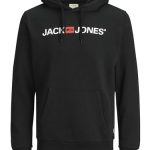 JACK & JONES Heren-hoodie logo, zwart, L