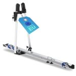 Fischer Fietsdrager voor op autodak, TÜV GS-getest, geschikt voor één fiets, belastbaar tot 15 kg, afsluitbaar, zilver