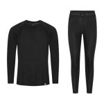 DANISH ENDURANCE Thermokleding Set Heren & Dames, Thermisch Ondergoed Heren & Dames, Unisex BaseLayer Set, Zwart, M