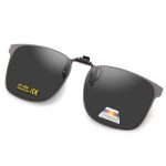 Beste zonnebril glazen Epavouos Gepolariseerde clip-on zonnebril, UV400, anti-glare glazen, laserranddesign, uniseks, zwart, 47mm*62mm