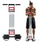 Beste chest oefeningen thuis COVVY 3-in-1 multifunctioneel sporttoestel, buiktrimmer + handgrijper + expander met 5 veren voor borst-, hand-, armtraining, oefeningen, spieropbouw