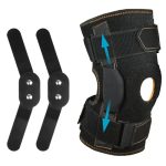 AOOWU Kniesteun, met opening bij de knieschijf, met stabiele scharnierstructuur, kniebeschermer, met dubbele zij-stabilisatoren, bij artritis, meniscusscheur, peesontsteking, gescheurde banden, L