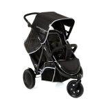 Beste duo kinderwagen hauck Freerider, Zwart - 3-Wiel Duo Buggy met Regenhoes, Geschikt voor 2 Kinderen, Bovenste Zit met Ligstand vanaf Geboorte, Onderste Zit vanaf 6 Maanden, Verstelbare Duwstang, 15 kg per Zit