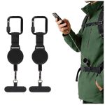 Nymora 2-pack Uitrekbare Telefoonriemen • Uitrekbare Sleutelband • Telefoonbeveiliging (Ski, Allround) • Telefoonsling, Polsband, Uitrekbaar Bevestigingsband