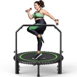 BCAN 102cm Rebounder Trampoline voor Volwassenen, Draagvermogen 204 kg, Bungees, Verstelbare Handgreep, Stabiel, Stil, Binnen/Buiten, Full Body Workout, Ontspanning Thuis, Dames/Heren - Green