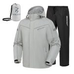 Regenpak voor heren, opvouwbare waterdichte regenjas en broek, reflecterende regenjas, regenkleding voor buiten, golf, wandelen, vissen