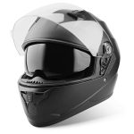 VINZ Kennet Integraalhelm met Zonnevizier | Motorhelm Scooter Helm ECE 22.06 | Full-Face Helm voor Dames en Heren | in XS-XXL - Mat Zwart